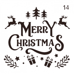 Merry Christmas Stencil (1pc) (SCRA-PW0007-82N)