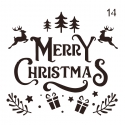 Merry Christmas 6" x 6" Stencil (1pc) (SCRA-PW0007-82N)