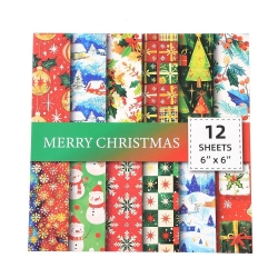 Christmas Pattern Paper Pad (12 Sheets) (STIC-C010-34A)