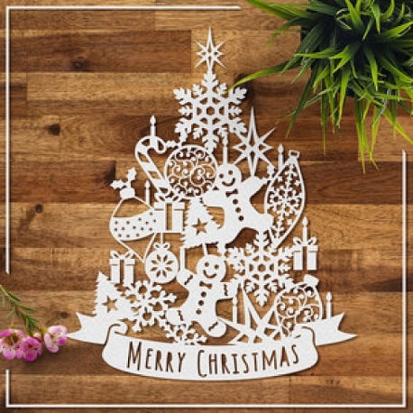 Printable Heaven Large Cutting Die - Merry Christmas Tree (1pc) (SCRA-PW0006-034)