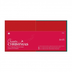 Papermania Cards/Envelopes - Square 5" x 5" Red & Green (PMA 151905)
