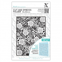 110 x 150mm Cut & Emboss Folder - Floral Pattern (XCU 503806)