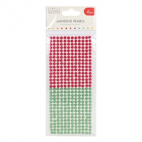 Simply Creative 6mm Pearls 372 Pack - Red and Green (SCDOT051)