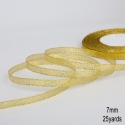 Metallic Ribbon - 7mm Gold (22.86 metres)