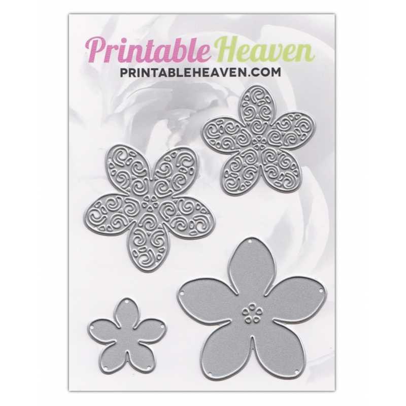 cutting dies printable heaven (4pcs)    Flower Printable piece set 4 Heaven dies  Lovely