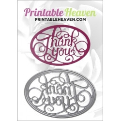Printable Heaven die - Thank you Oval (1pc)