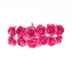 Paper Roses - Cerise (Bunch of 12)
