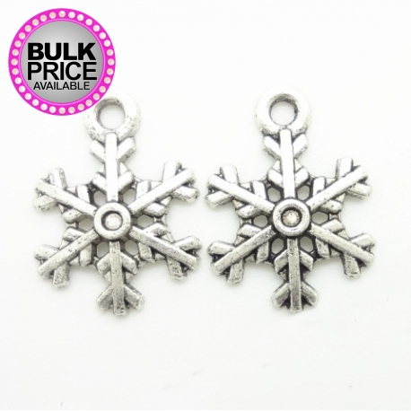 Metal Charms - Medium Snowflakes (10)