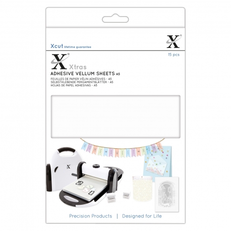 Xcut Xtras A5 Adhesive Vellum Sheets (15pcs) - White (XCU