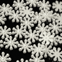 Pearl Snowflakes - White (100pcs)