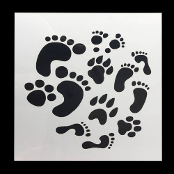 13 x 13cm Reusable Stencil - Foot-prints (1pc)
