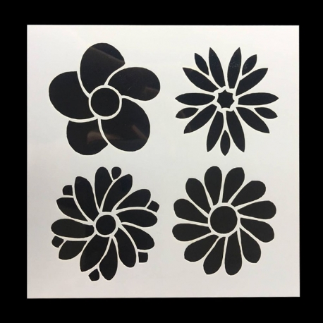 Reusable Stencil - 4 Flowers (1pc)