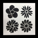13 x 13cm Reusable Stencil - 4 Flowers (1pc)