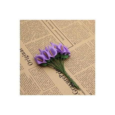 Foam Calla Lilies - Purple (Bunch of 12)