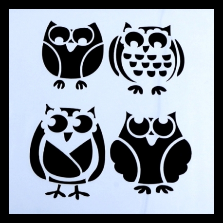 Reusable Stencil - Owls (1pc)