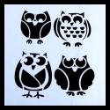 13 x 13cm Reusable Stencil - Owls (1pc)