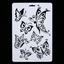 Large Plastic Stencil - Butterflies (1pc)