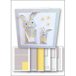 Download - Card Kit - Origami Easter Bunny Blue