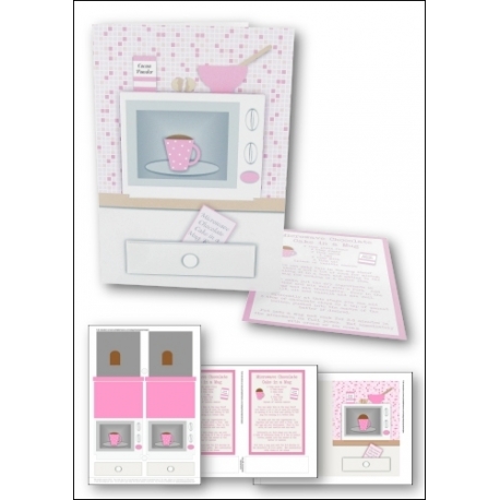 Download - Card Kit - Microwave Chocolate Cake in a Mug, Pink