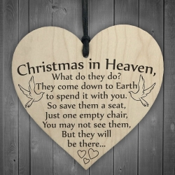 Wooden sign - Christmas in Heaven (1pc)
