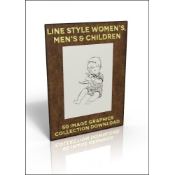 Download - 50 Image Graphics Collection - Line Style Women's, Men's & Children