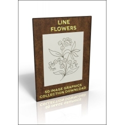 Download - 50 Image Graphics Collection - Line Flowers