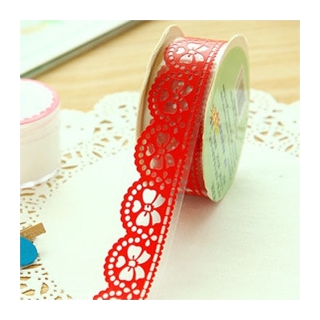Self-adhesive Lace roll - Red (14mm x 1m)