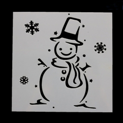 13 x 13cm Reusable Stencil - Snowman (1pc)