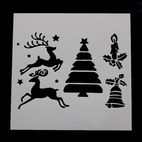 Reusable Stencil - Reindeer/Tree/Bell/Candle (1pc)