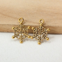 Metal Charms - Snowflakes Antique Gold (12)