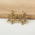Metal Charms - Snowflakes Antique Gold (10)