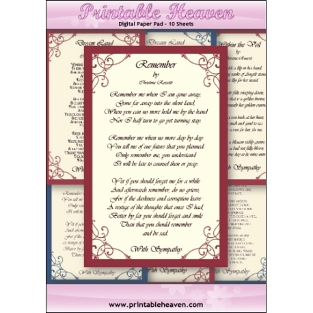 Download - Digital Paper Pad - Christina Rossetti Sympathy Poems