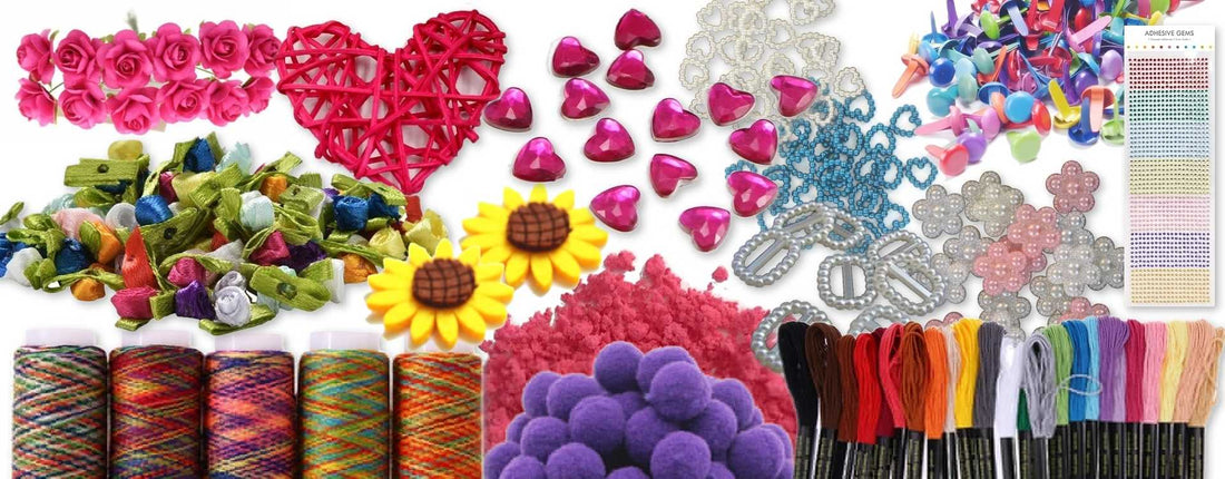 these are embellishments for crafting, including fabric flowers and pearl roses