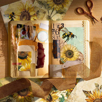 Retro Sunflower Paper Pad (12 Sheets) (PW-WGE6733-01)