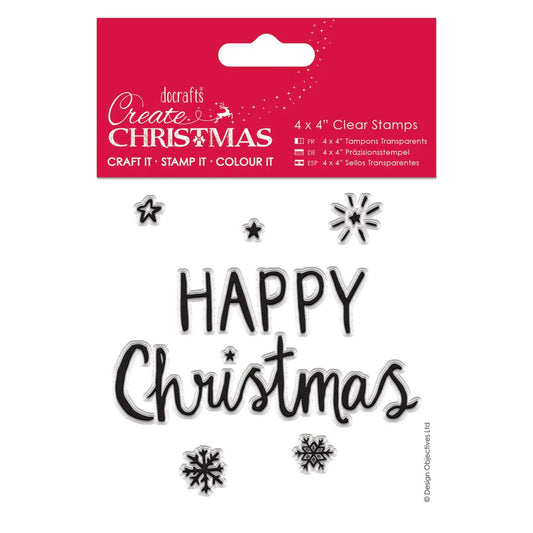 4 x 4" Clear Stamps - Happy Christmas (PMA 907253) - Printable Heaven