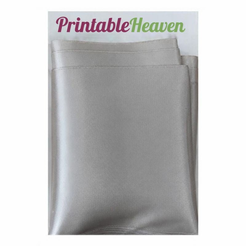 5m Double Faced Satin Ribbon in Taupe (100mm width) - Printable Heaven