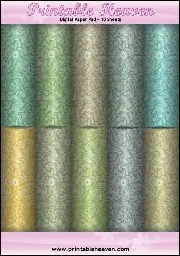 Download - Digital Paper Pad - Floral Shades Green - Printable Heaven
