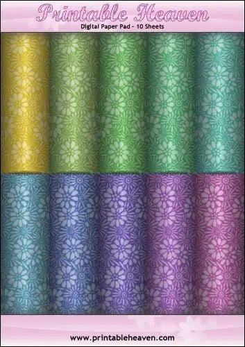 Download - Digital Paper Pad - Rainforest Flowers - Brights - Printable Heaven