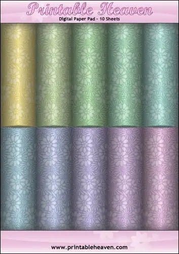 Download - Digital Paper Pad - Rainforest Flowers - Pastels - Printable Heaven
