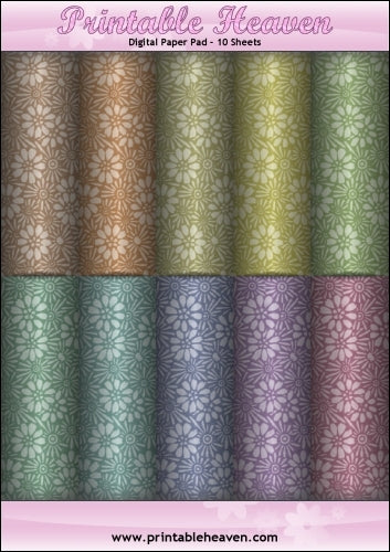 Download - Digital Paper Pad - Rainforest Flowers - Muted