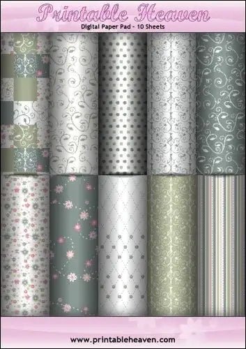 Download - Digital Paper Pad - Meadow Greens - Printable Heaven