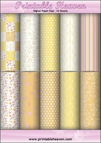 Download - Digital Paper Pad - Sunshine Yellows - Printable Heaven