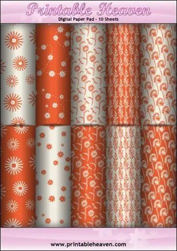 Download - Digital Paper Pad - Floral Red - Printable Heaven