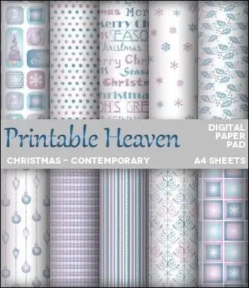 Download - Digital Paper Pad - Christmas - Contemporary - Printable Heaven