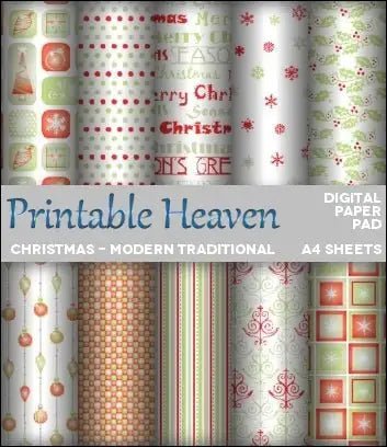 Download - Digital Paper Pad - Christmas - Modern Traditional - Printable Heaven