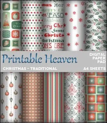 Download - Digital Paper Pad - Christmas - Traditional - Printable Heaven