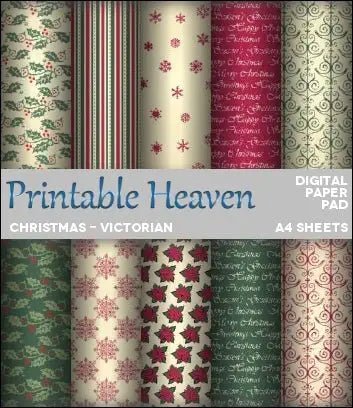 Download - Digital Paper Pad - Christmas - Victorian - Printable Heaven