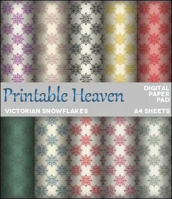 Download - Digital Paper Pad - Victorian Snowflakes - Printable Heaven