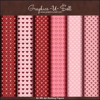 Download - Valentine Hearts Backing Papers - Printable Heaven