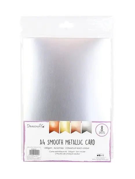 Dovecraft A4 Smooth Metallic Card; 8 Sheets (DCBS207) - Printable Heaven